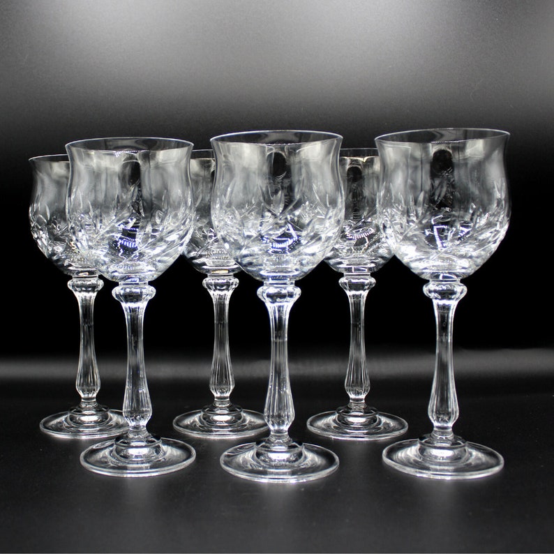 Vintage Blown Glass Crystal Mikasa Versailles Collection 7 Stemmed Wine