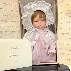 Vintage Gloria Vanderbilt Porcelain Doll: Certificate of Authenticity & Box | Limited Edition | Realistic Newborn Baby | Rare Collectible