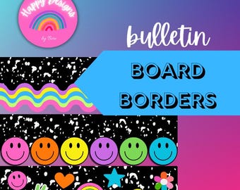 Rainbow Composition Bulletin Board Borders, classroom decor