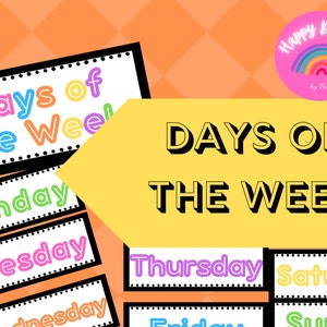 Days of the Week Classroom Posters, Classroom Decor, Daycare Decor,  PDF Printable