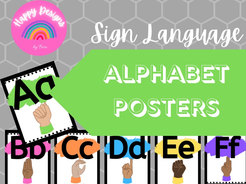 Sign Language Alphabet Posters, Classroom Decor, PDF File Etsy