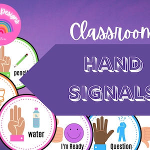 Rainbow Classroom Hand Signals, Classroom Management,PDF file