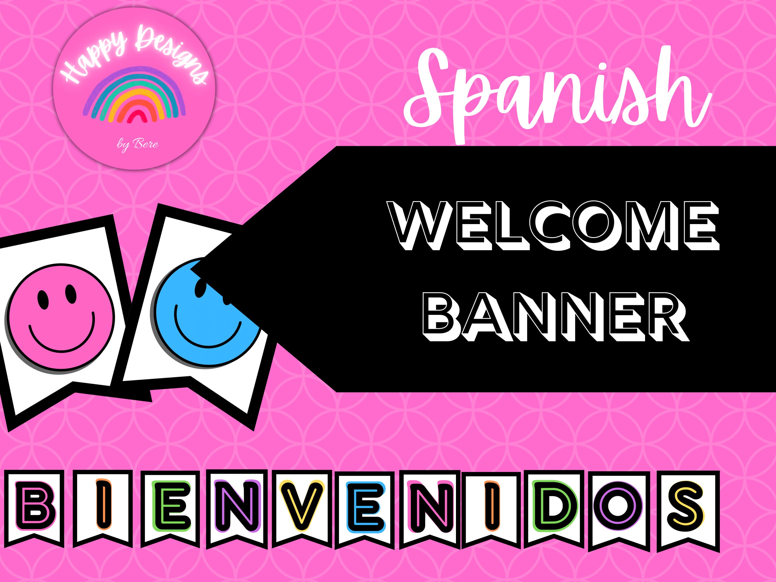 Bienvenidos Sign, Spanish Welcome Banner for Classrooms (39 x 8 Inches, 3  Pack) : : Office Products