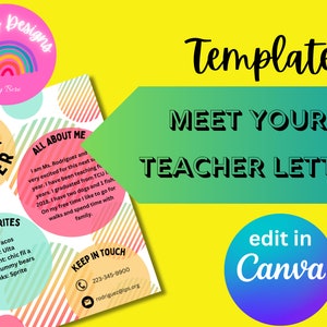 Meet the Teacher Letter Template, Editable in Canva