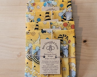 thumbnail interactive-video image 1 of 100% Natural Beeswax Food Wrap – Reusable – Set Of 3 (25cm, 20cm, 20cm) – Handmade In UK 1 of 2