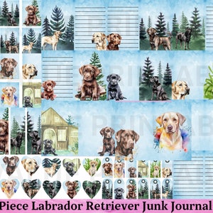 Kit diario di Labrador Retriever Junk Journal - Pagine stampabili per cani - Effimere animali - Schede ATC per cuccioli - Download digitale - PDF - Uso commerciale gratuito