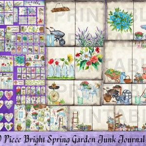 Kit de journal indésirable Bright Spring Garden - Pages imprimables - Éphémères du jardinage - ATC - Téléchargement numérique - PDF - Utilisation commerciale physique gratuite