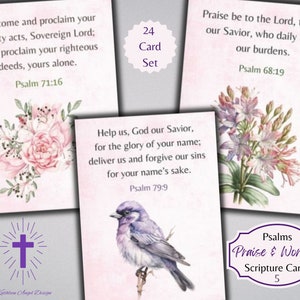 Fleurs de louange et d'adoration les psaumes série 5 versets bibliques - éphémères de foi chrétienne - numérique - utilisation commerciale physique gratuite