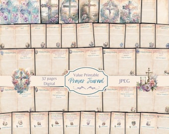 Prayer Journal - Christian Faith Journal - Religious Gift For Women - Pastel Floral Self Reflection Journal - Free Physical Commercial Use