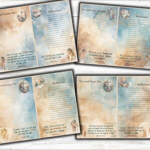 Peut inclure: Quatre pages imprimables avec des arri&egrave;re-plans aquarelle et des citations inspirantes sur le Seigneur. Chaque page pr&eacute;sente une citation diff&eacute;rente de la Bible, comme "L'&Eacute;ternel est mon berger : je ne manquerai de rien." et "L'&Eacute;ternel est ma force et mon bouclier : il est devenu mon salut."