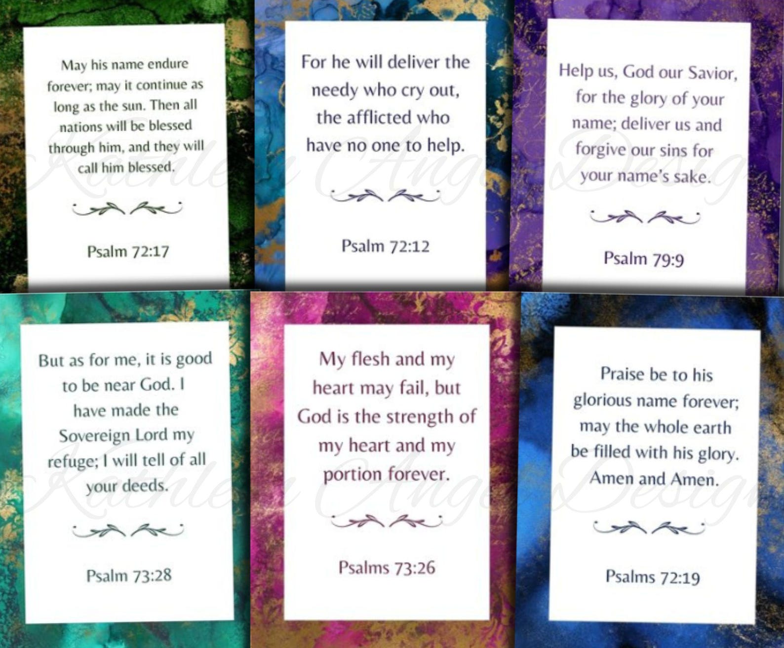 Praise Cards Example Psalms Scripture Verse Cards: Praise & Worship Ephemera (digital ...