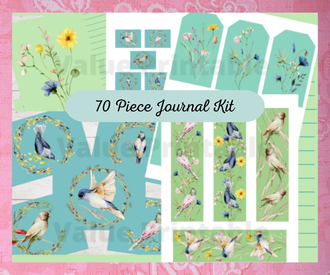Botanical Junk Journal Kit - Printable Pages - Ephemera - Digital ...