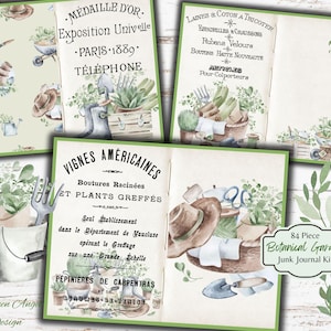 Kit de journal indésirable du jardin botanique vintage - imprimables éphémères du jardinier - numérique - botanique - JPG - usage commercial physique gratuit