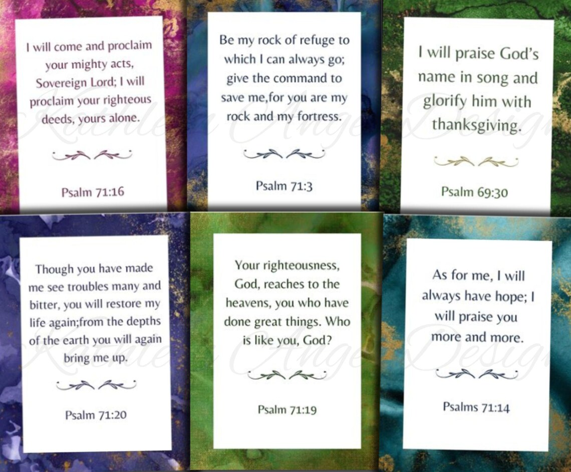 Praise Cards Example Psalms Scripture Verse Cards: Praise & Worship Ephemera (digital ...