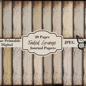 Faded Grunge Brown Digital Journal Sheets Paper Pack - Druckbare nahtlose Hintergründe - Junk Journal Seiten - JPG - freie kommerzielle Nutzung
