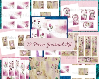 Botanical Floral Junk Journal Kit: Watercolor Ephemera (Digital Download)