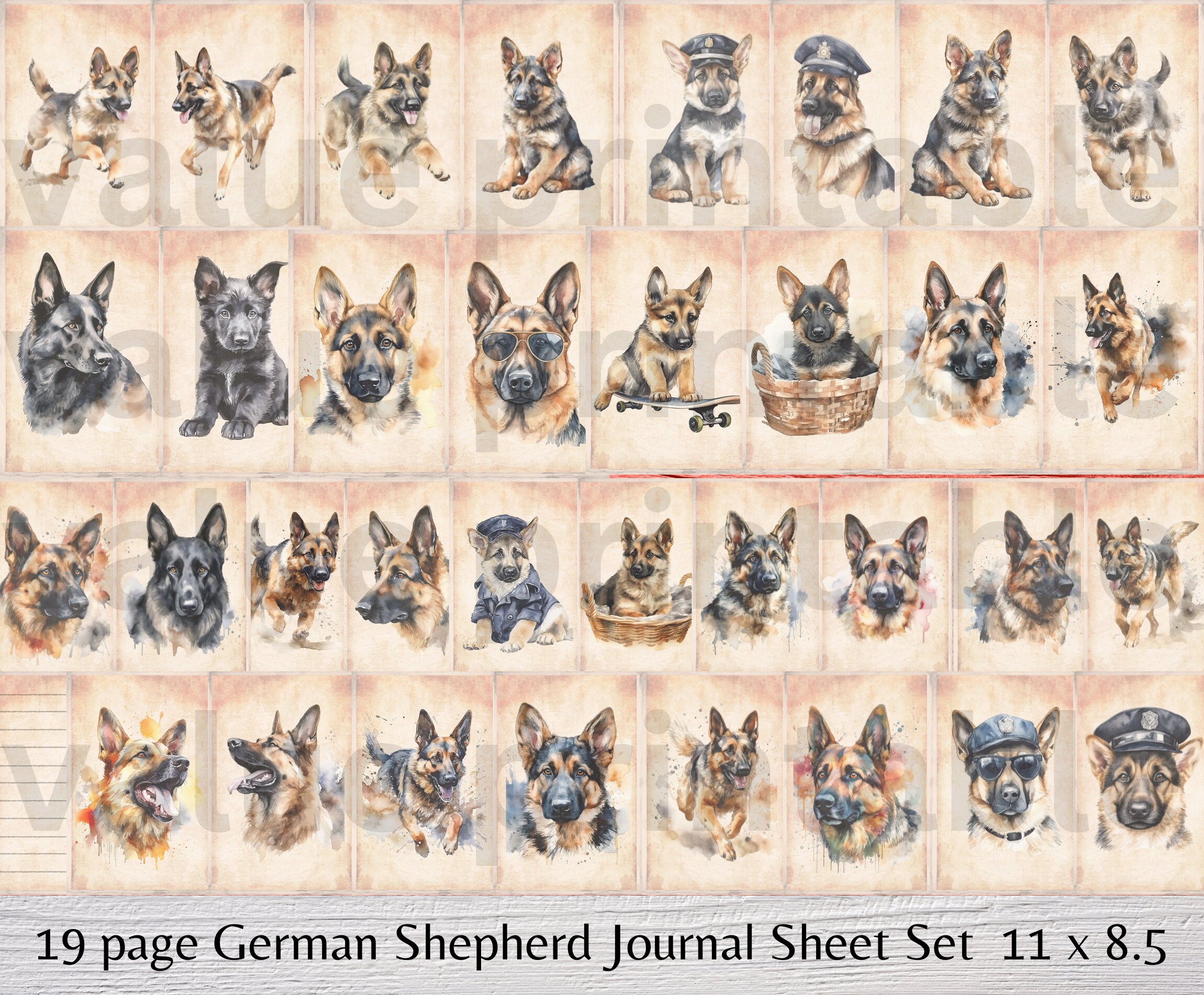 Gsd Journal German Shepherd Junk Journal Kit: Dog Ephemera (digital Download) - Etsy