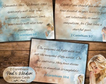1 Corinthians Scripture Card Set: Christian Ephemera, Paul's Wisdom (Digital Download)