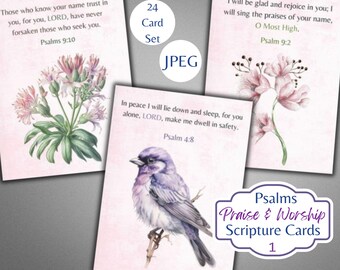 Cartes bibliques des psaumes floraux : éphémères de vers chrétiens (téléchargement numérique)