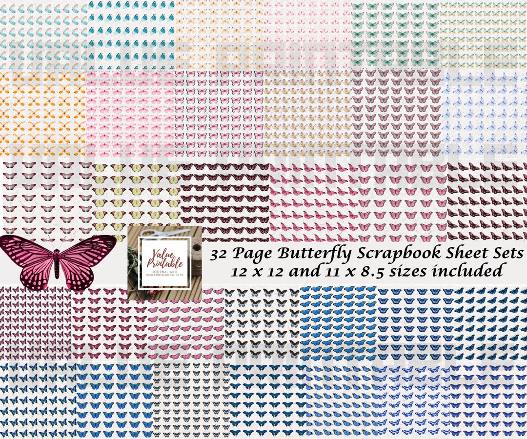 Butterfly Scrapbook Paper: Seamless Digital Journal Pages (PDF) - Etsy