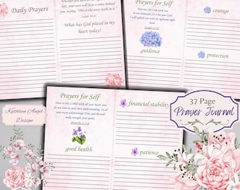 Spring in Bloom Floral Prayer Journal - Christian Faith Journal - Religious Gift For Women - Self Reflection - Free Physical Commercial Use