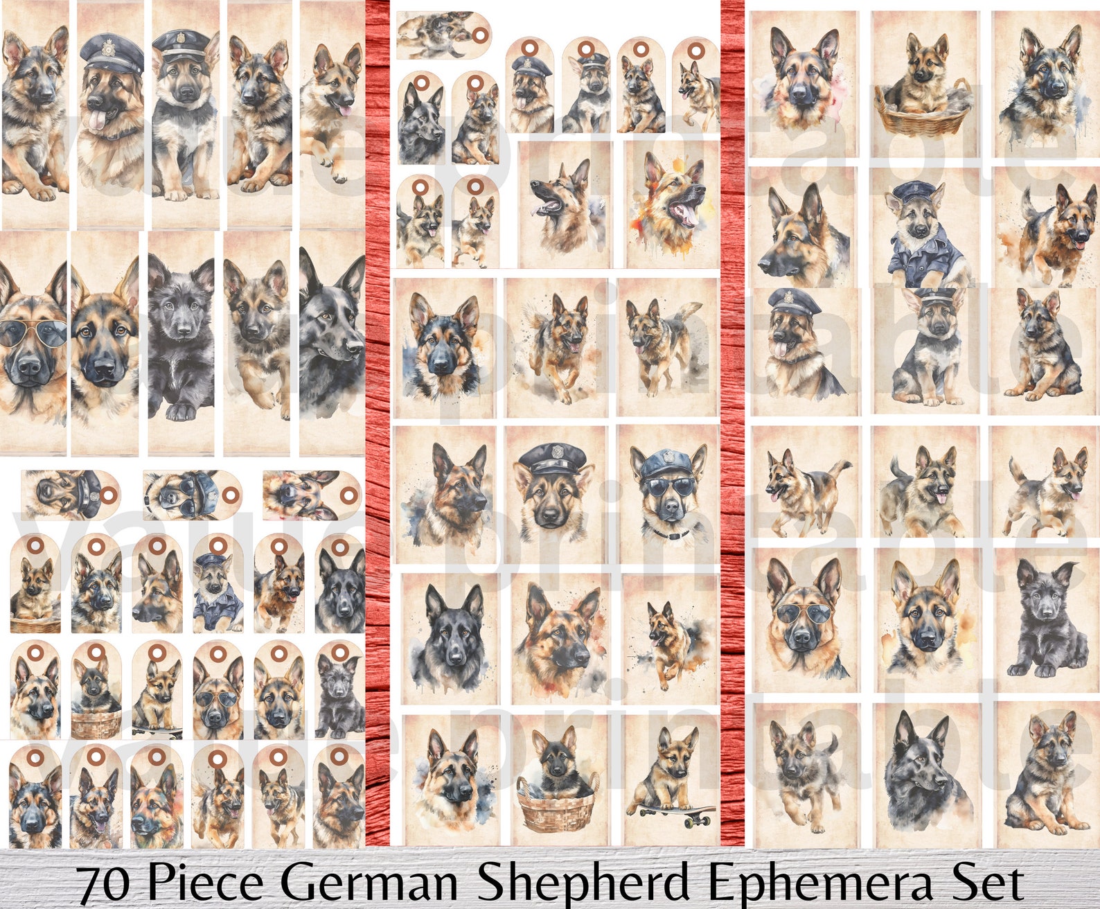 Gsd Journal German Shepherd Junk Journal Kit: Dog Ephemera (digital Download) - Etsy