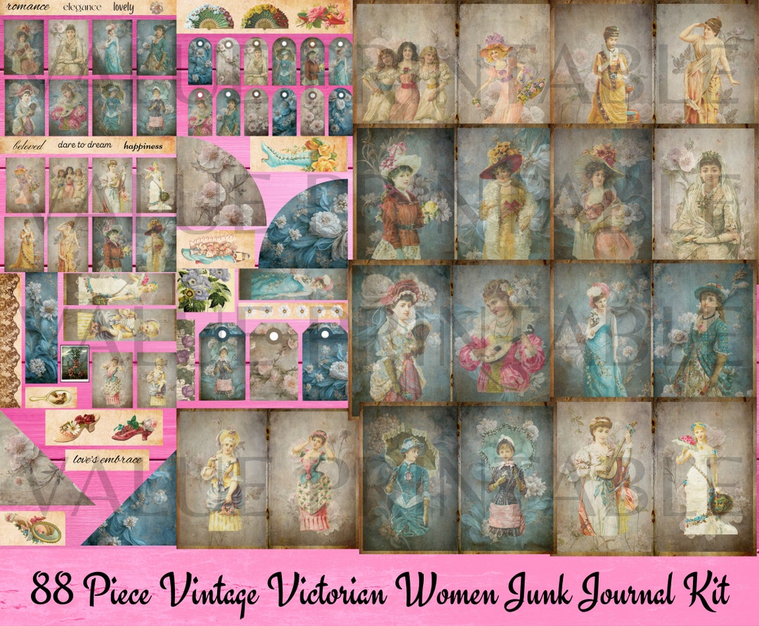 Vintage Victorian Women Ephemera: Junk Journal Kit (digital Download ...