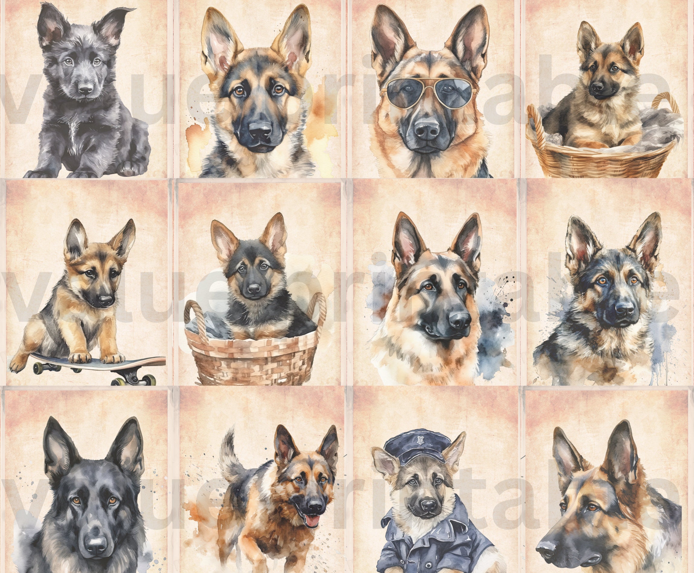 Gsd Journal German Shepherd Junk Journal Kit: Dog Ephemera (digital Download) - Etsy