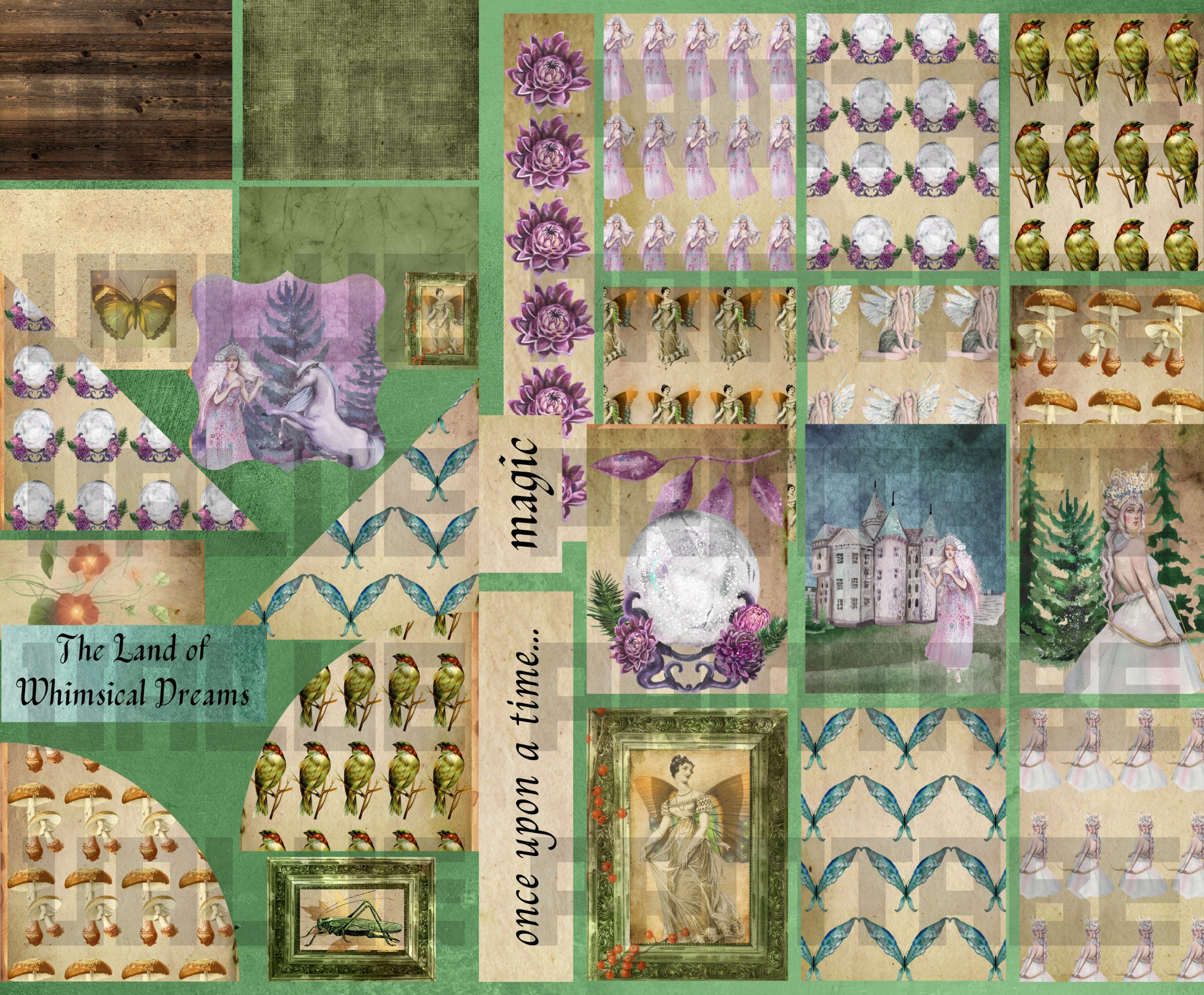 Vintage Woodland Fairy Junk Journal Kit: Printable Ephemera (digital ...