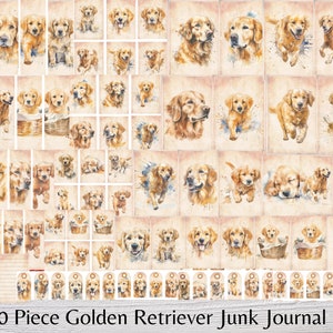Kit diario di Golden Retriever Junk - Pagine stampabili per cani - Effimere animali - Schede ATC Labrador - Digitale - PFD - Uso commerciale fisico gratuito