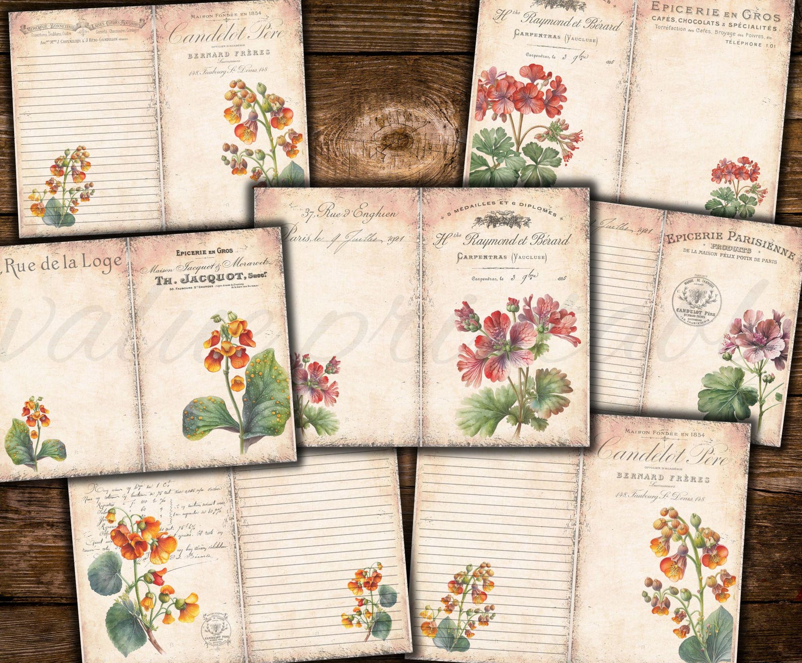 Vintage Botanical Junk Journal Kit: Antique Ephemera (digital Download ...