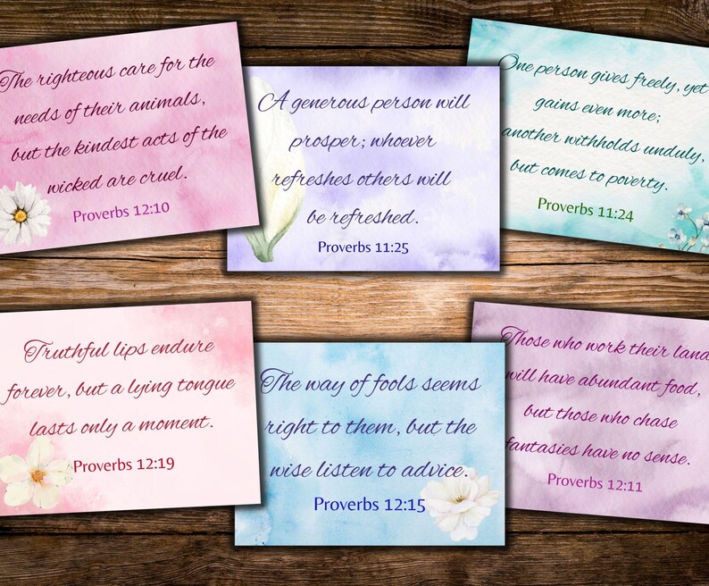 Watercolor Proverbs Scripture Cards - Series 2 (digital Download) - Etsy