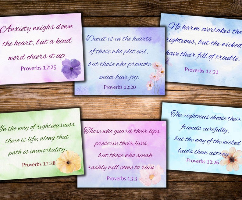 Watercolor Proverbs Scripture Cards - Series 2 (digital Download) - Etsy