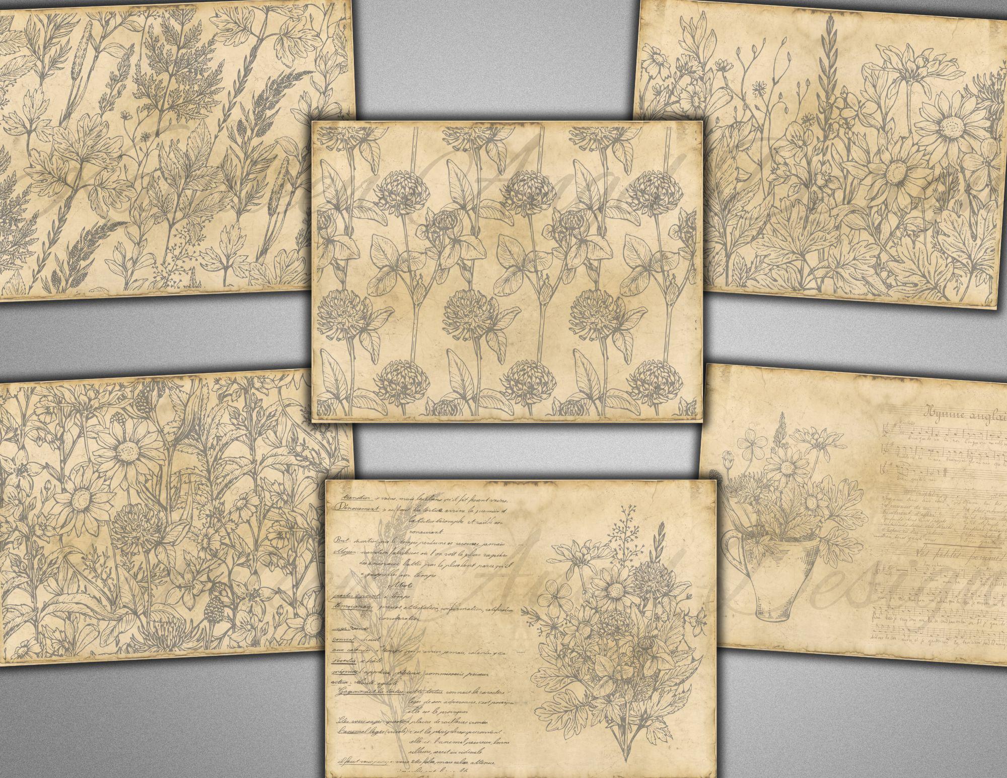 Botanical Vintage Junk Journal Kit: Ephemera & Printable Pages (digital ...