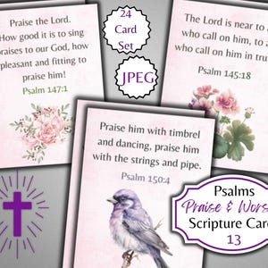 Floral Verses In Faith Series 13 Conjunto de Cartões de Escrituras - Cartões de Versículos Bíblicos - Efêmeras Religiosas - Para Imprimir - Uso Comercial Físico Gratuito