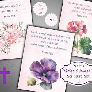 Fleurs de louange et d'adoration les psaumes série 2 versets bibliques - éphémères de foi chrétienne - numérique - utilisation commerciale physique gratuite