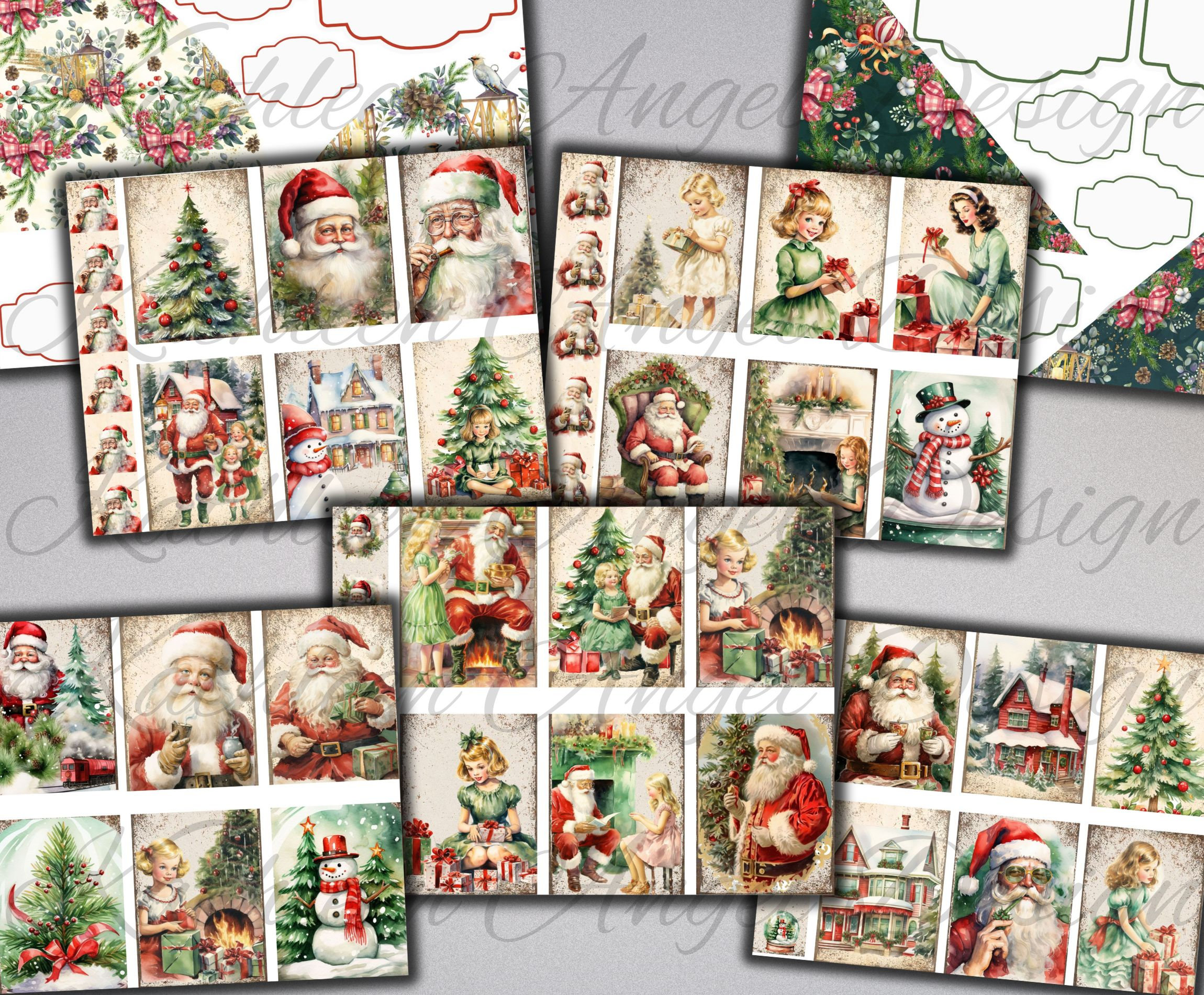 Retro Christmas Junk Journal Kit: Botanical Ephemera (digital Download ...