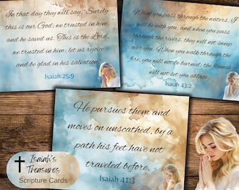 Isaiah's Treasures Scripture Verse Cards - Christian Ephemera - ATC Cards - Digital - Free Physical Commercial Use