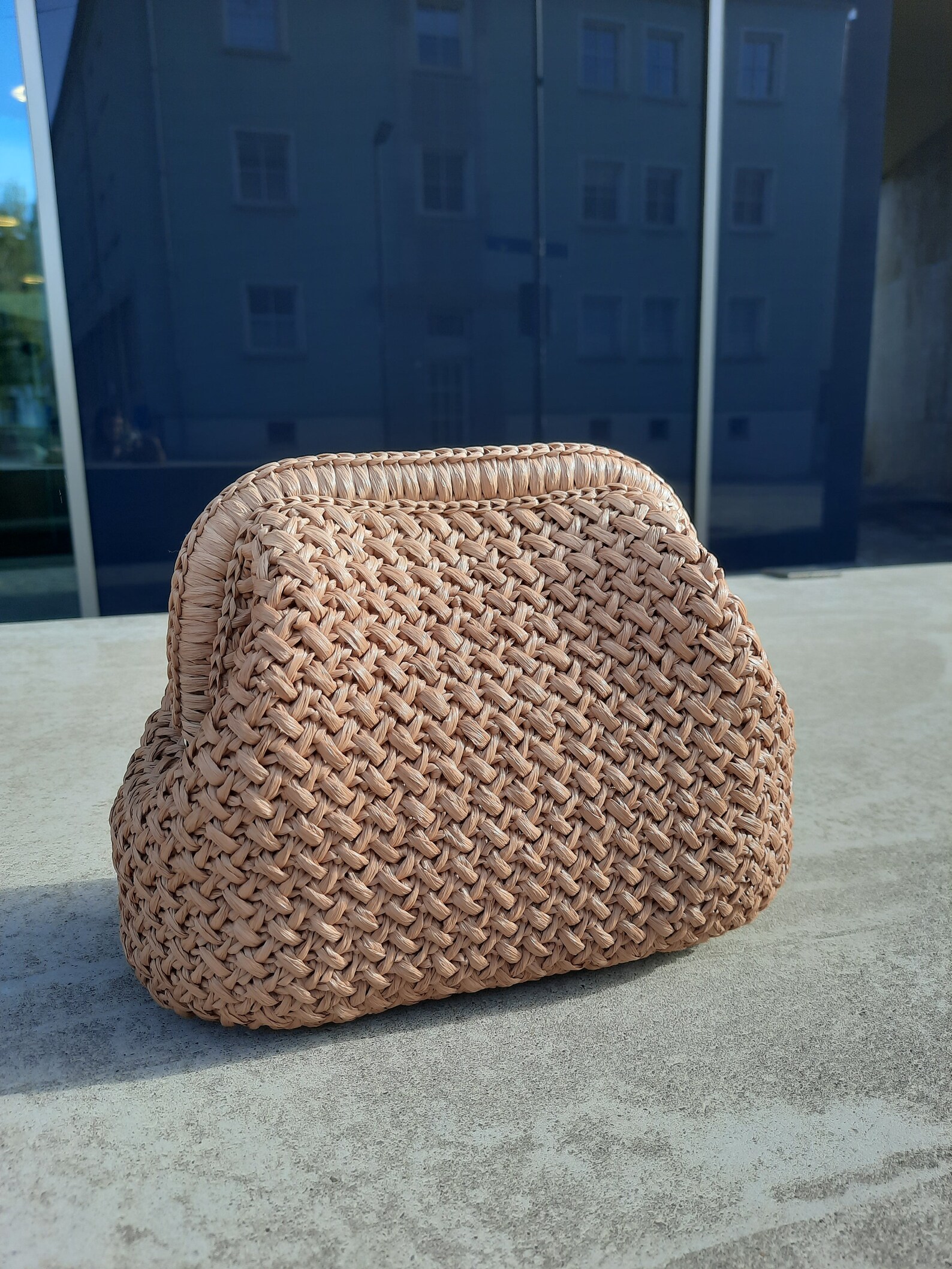 Glamour Evening Raffia Clutch Mini Straw Clutch Evening Etsy