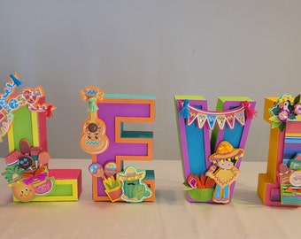 Custom 3D Letters - Fiesta/Cinco de Mayo/Mariachi/Mexican Candy Birthday Party/