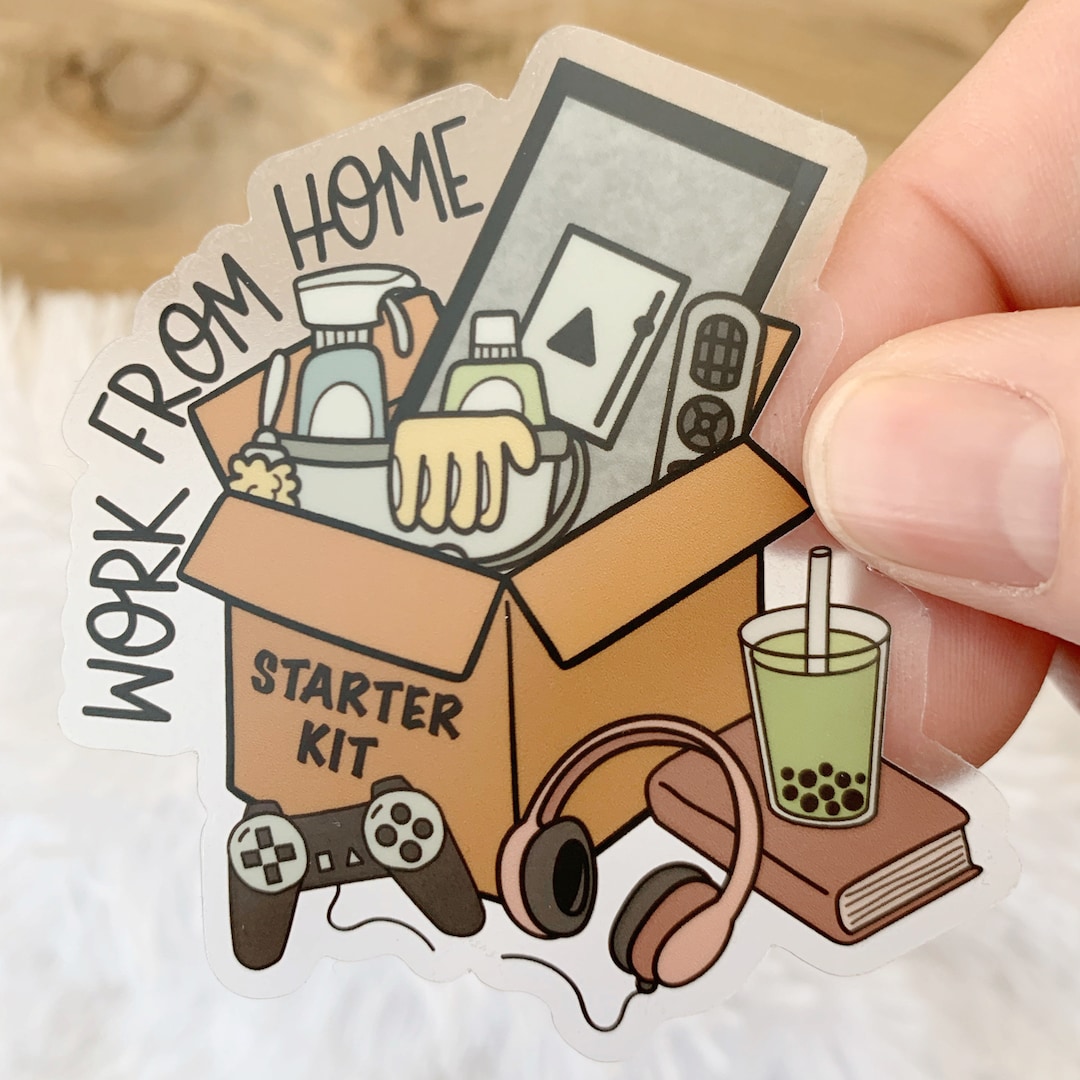 CLEAR Work From Home Starter Kit Sticker, 2.85 X 3 In - Etsy