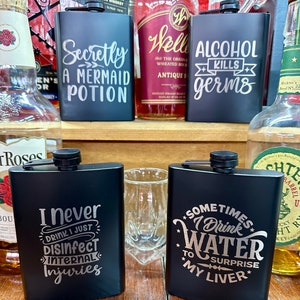 Stainless Steel 8oz Flask Funny Sayings Group 2