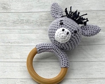 Donkey Rattle, Photo Prop, Baby Announcement