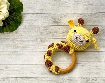 Giraffe Rattle, Baby Photo Prop, Baby Announcement