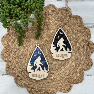 Bigfoot Arrowhead Suncatcher, Sasquatch Window Hanger