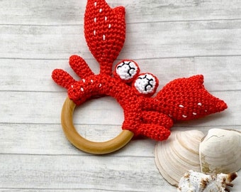 Crab Rattle, Baby Announcement, Photo Prop