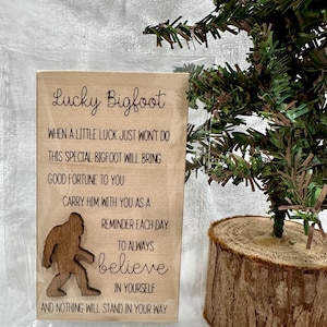 Lucky Pocket Squatch, Lucky Bigfoot, Cryptid Charm, Bigfoot Pocket Hug, Sasquatch