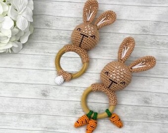 Rabbit Rattle, Rabbit Photo Prop, Baby Announcement