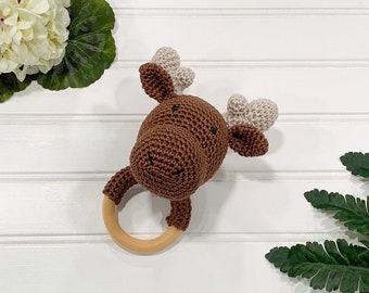 Moose Rattle, Baby Photo Prop, Baby Announcement