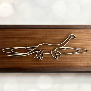 LOCH NESS  Line Art Wall Decor-- Handcrafted Wooden Home Decor Featuring the Mystical Nessie, Wall Art